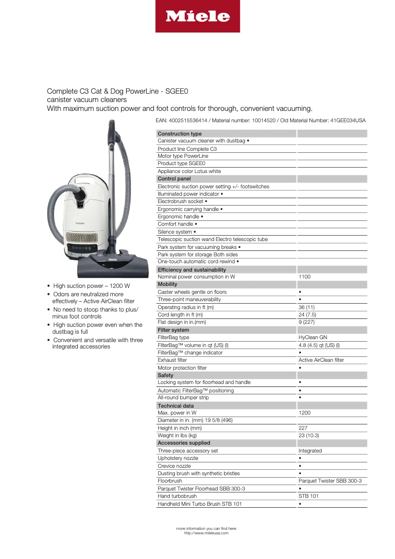 First page image of the manual for Complete C3 Cat & Dog PowerLine SGEE0