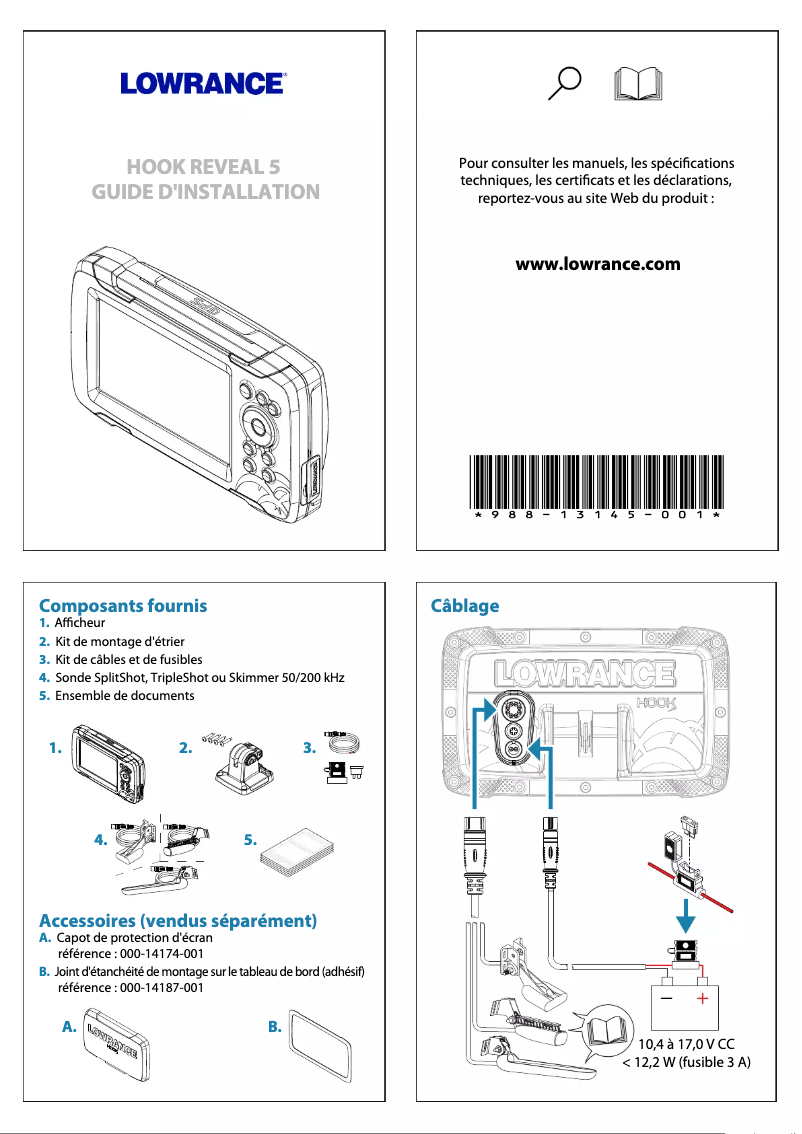 Page 1 of the manual Safety Instructions Lowrance HOOK Reveal 5x