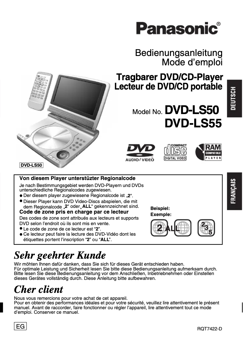 Page 1 of the manual User Manual Panasonic DVD-LS50