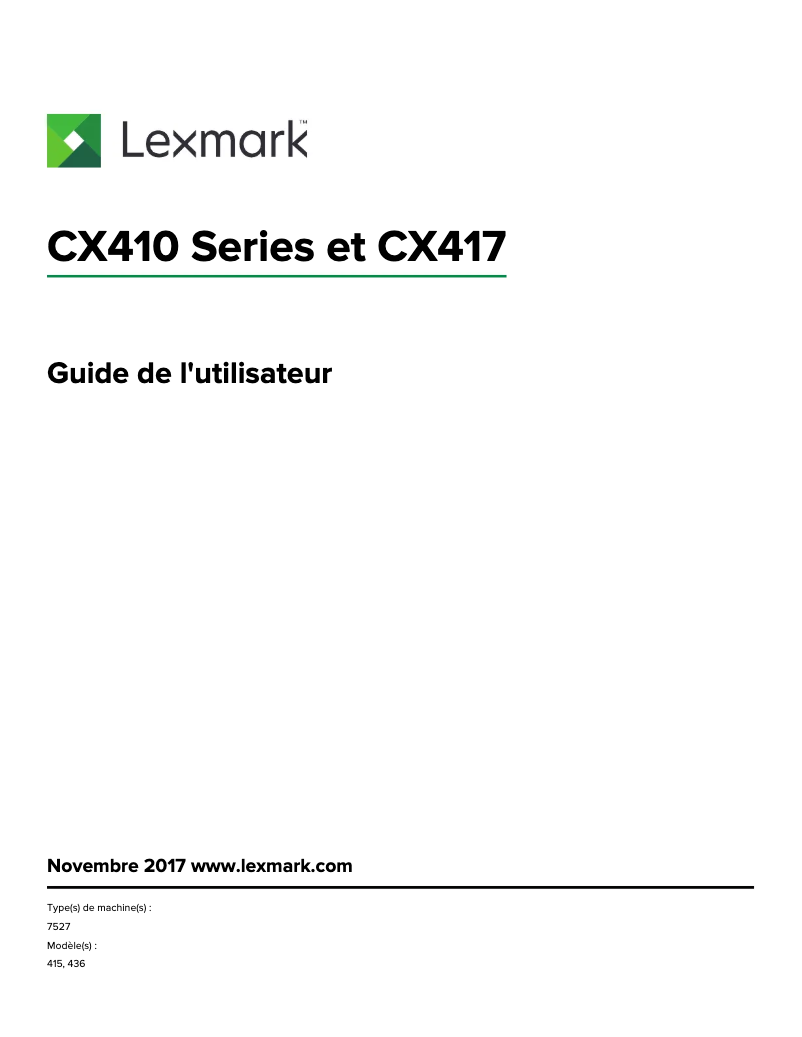 First page image of the manual for CX410