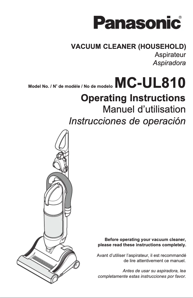 Page 1 of the manual User Manual Panasonic Jetturn MCUL810