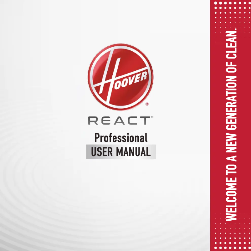 Page 1 of the manual User Manual Hoover React Professional UH73201