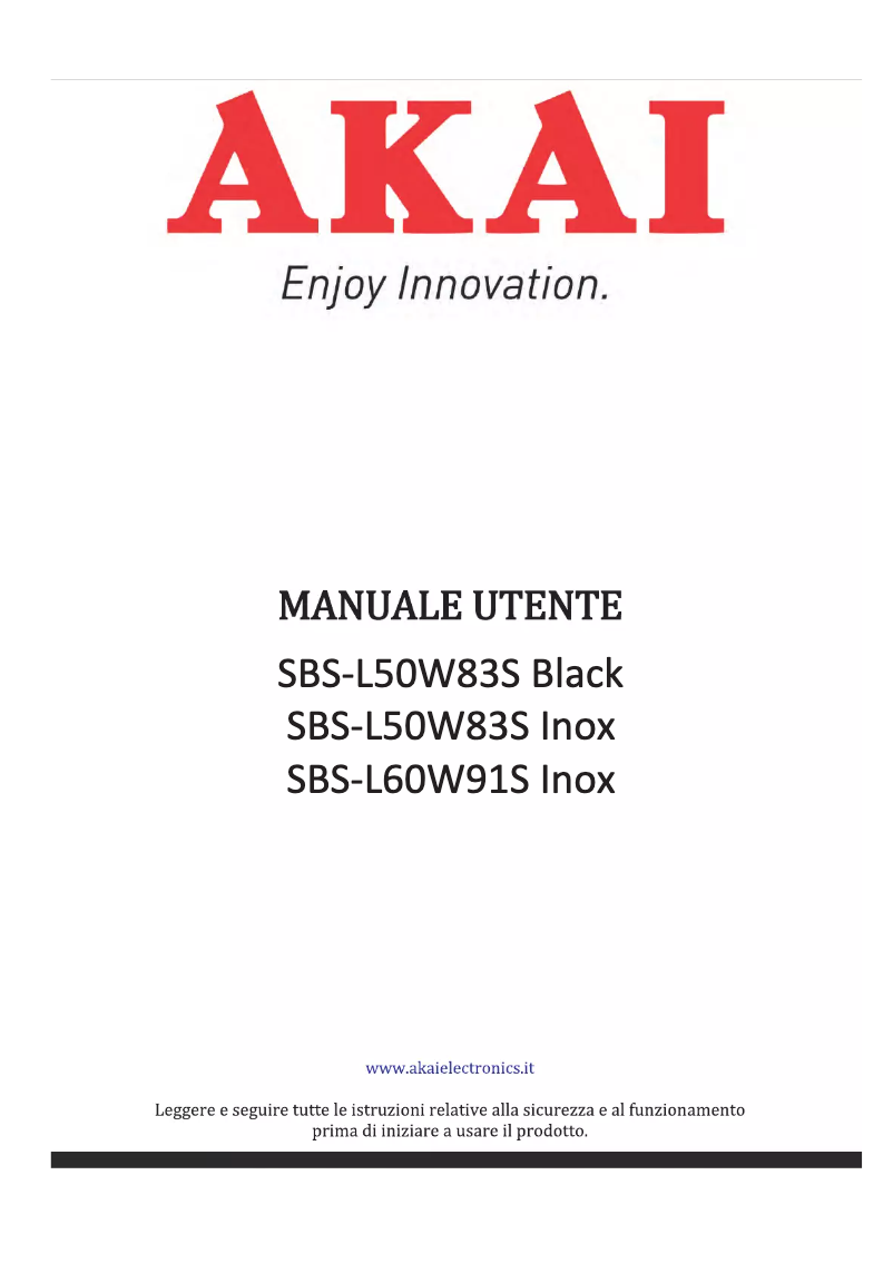 Page 1 of the manual User Manual AKAI SBSL60W91S