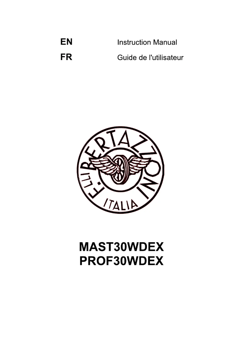 Page 1 of the manual User Manual Bertazzoni MAST30WDEX