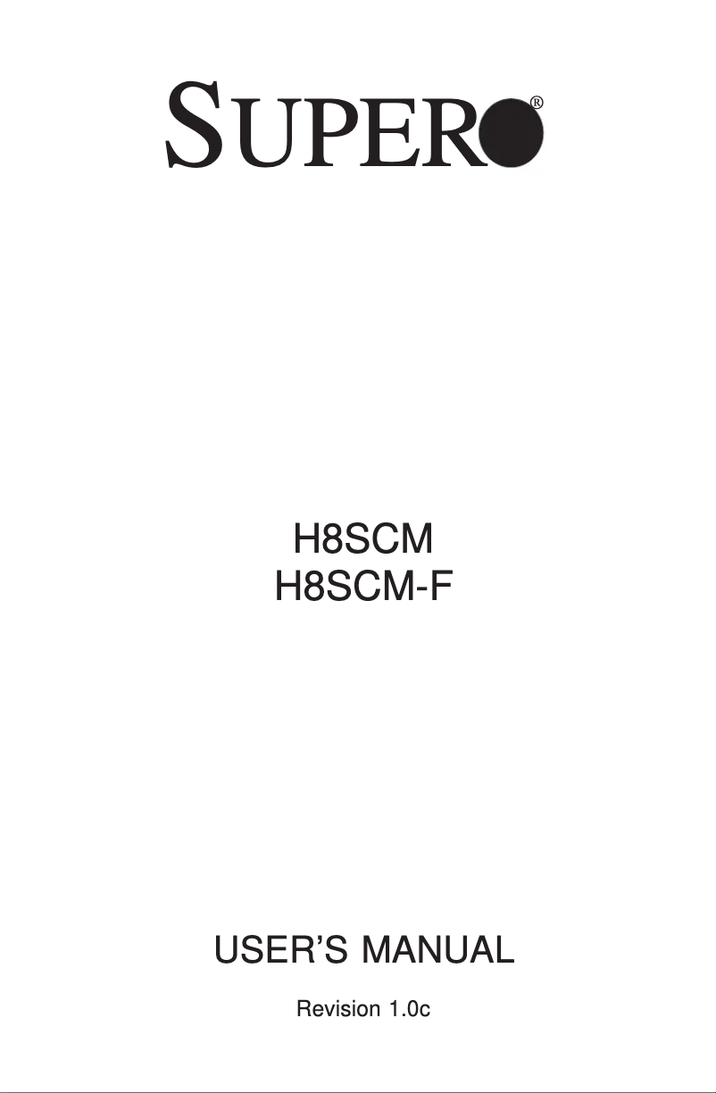 First page image of the manual for H8SCM-F