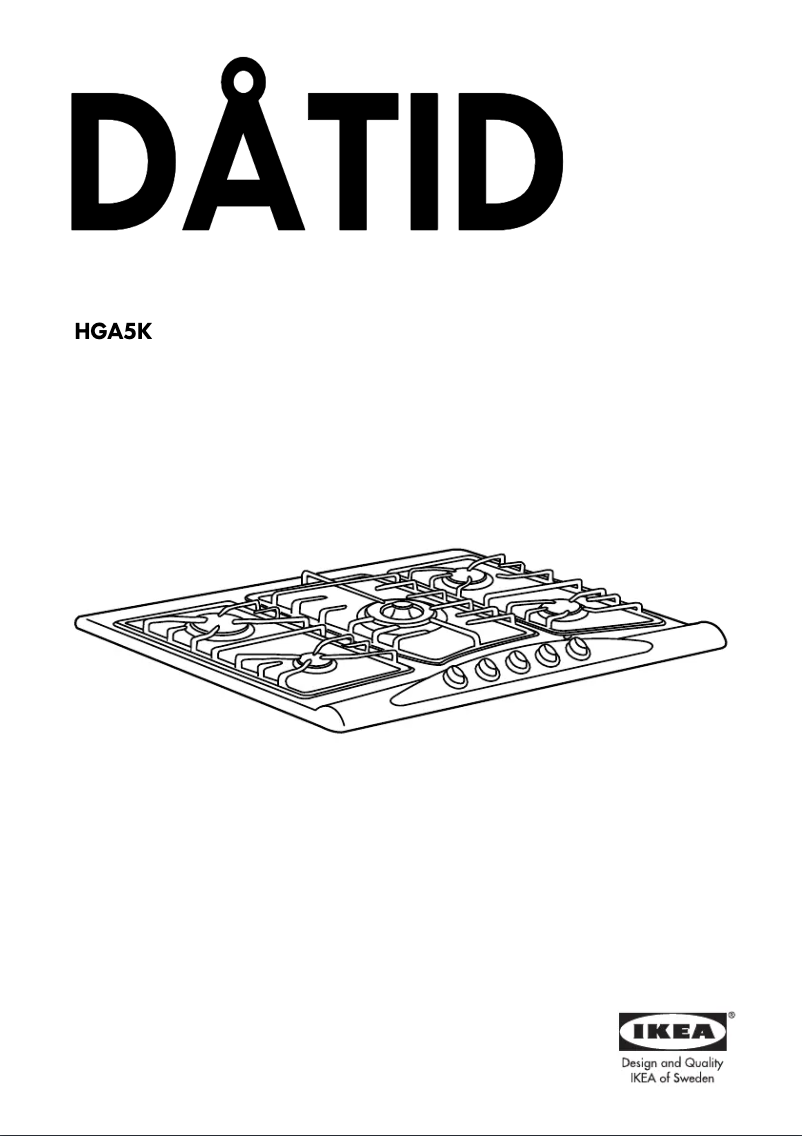 First page image of the manual for DATID HGA5K