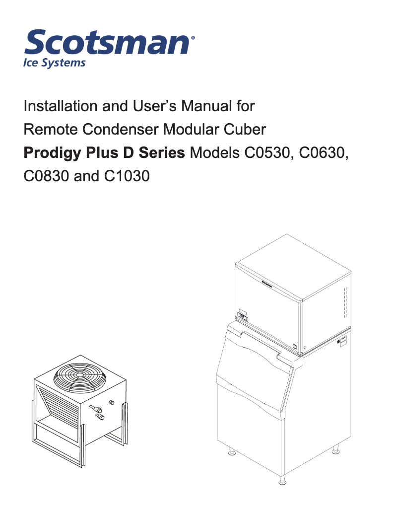 Page 1 of the manual User Manual Scotsman C0722R-E