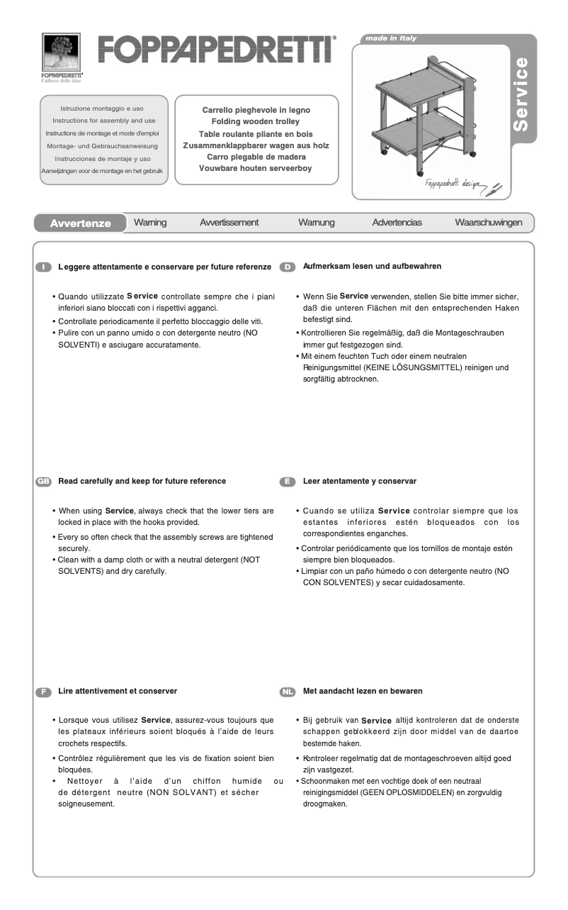Image de la première page du manuel de l'appareil Service