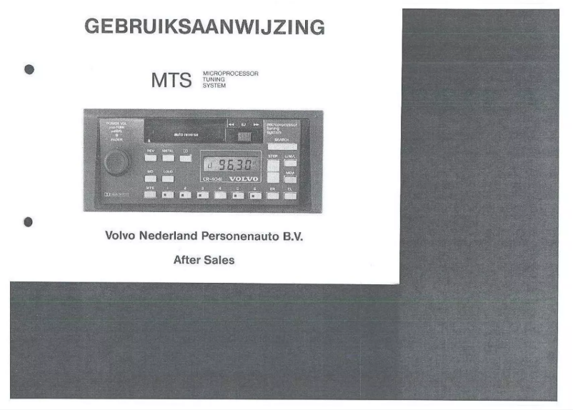 Page 1 de la notice Manuel utilisateur Volvo CR-4061