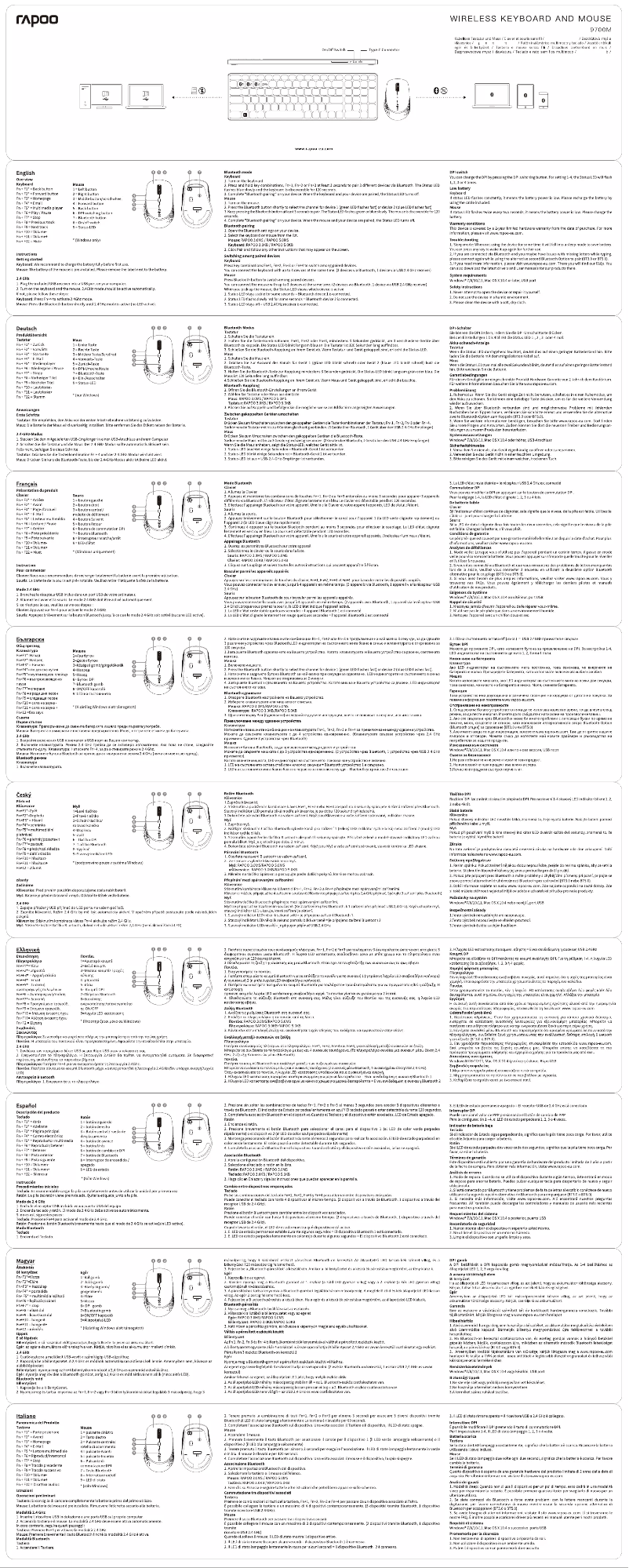 First page image of the manual for 9700M