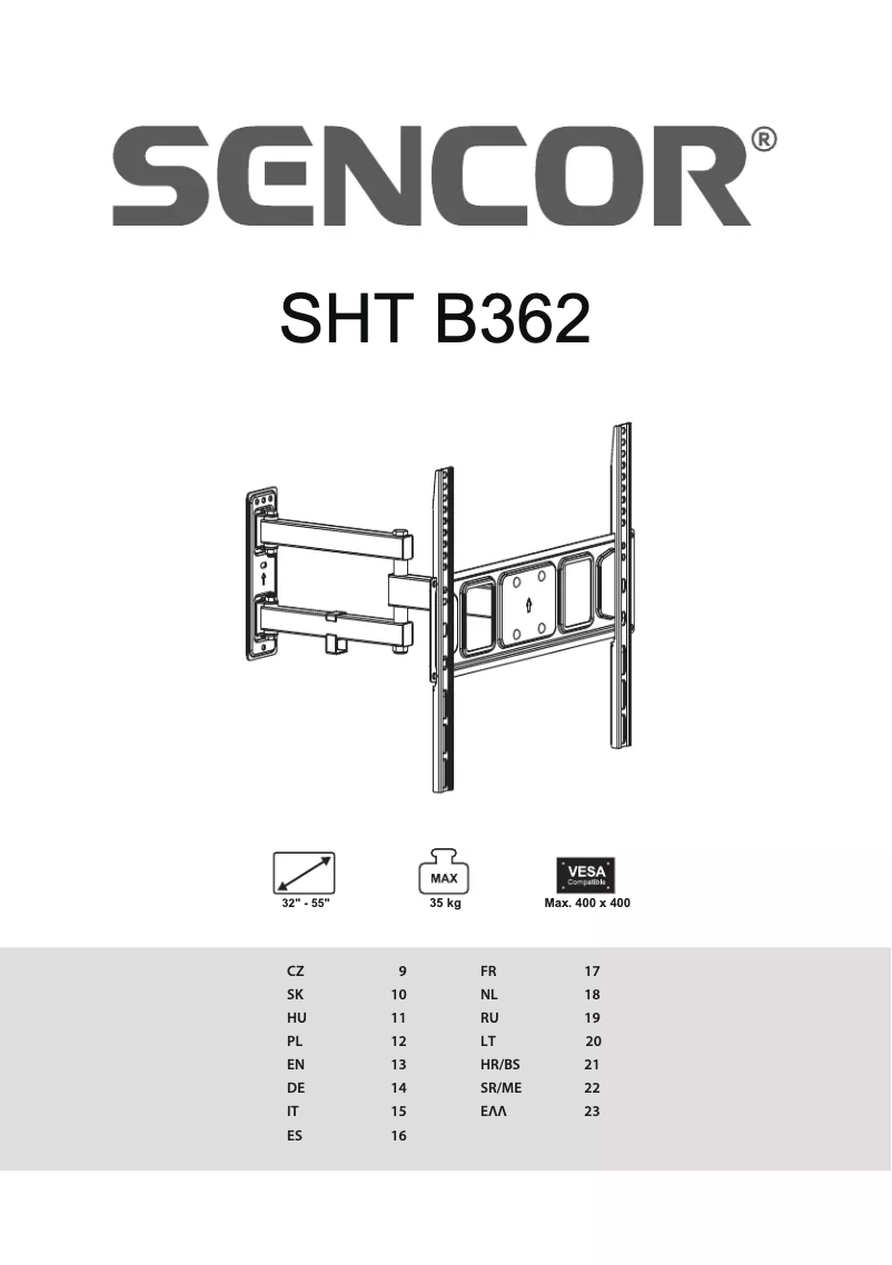 First page image of the manual for SHT B362