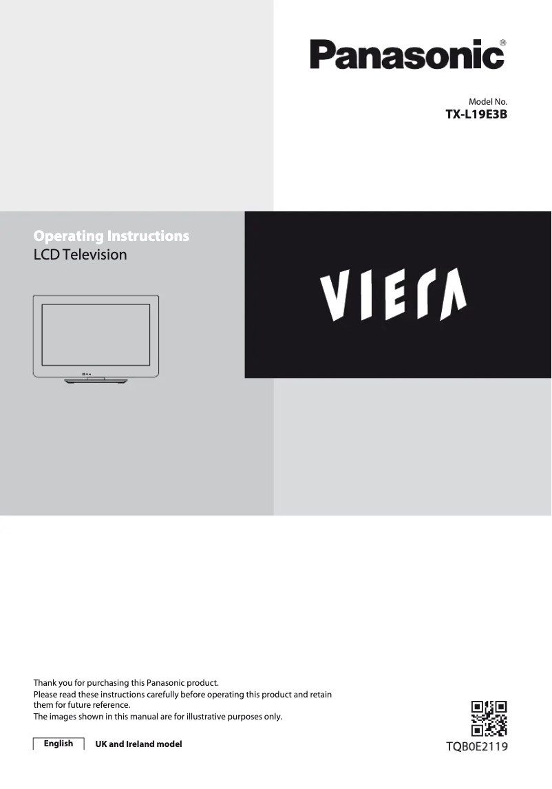 First page image of the manual for TX-L19E3B