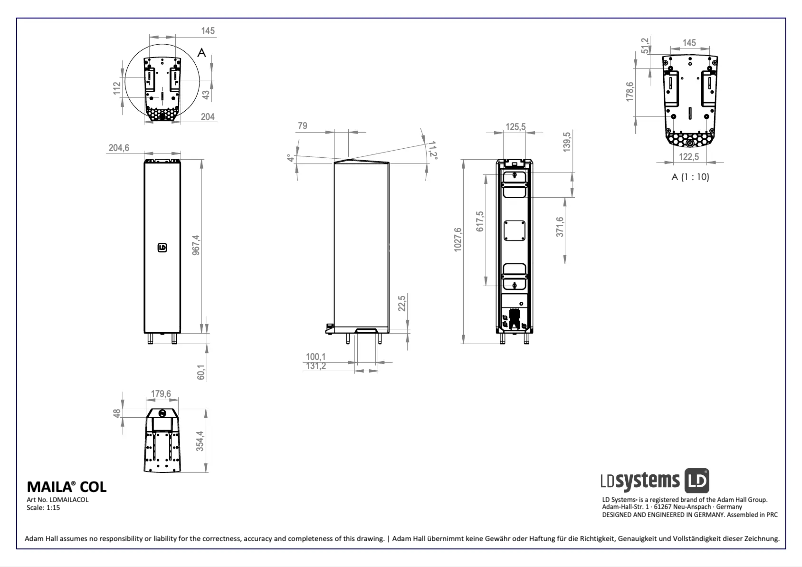 First page image of the manual for MAILA COL