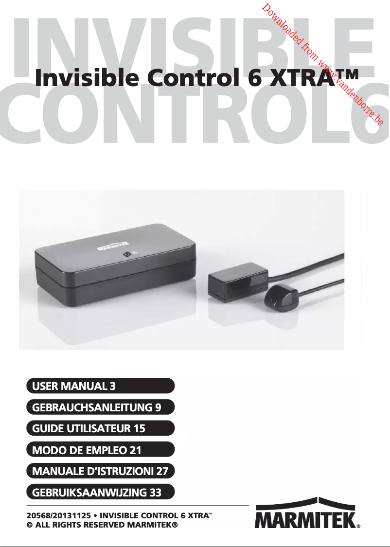 Page 1 of the manual User Manual Marmitek Invisible Control 6XTRA