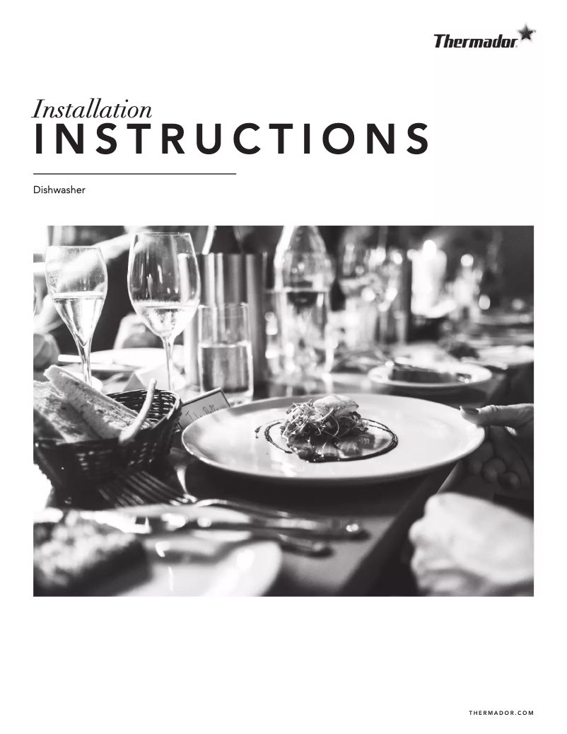 Page 1 of the manual Installation Guide Thermador DWHD660WFM