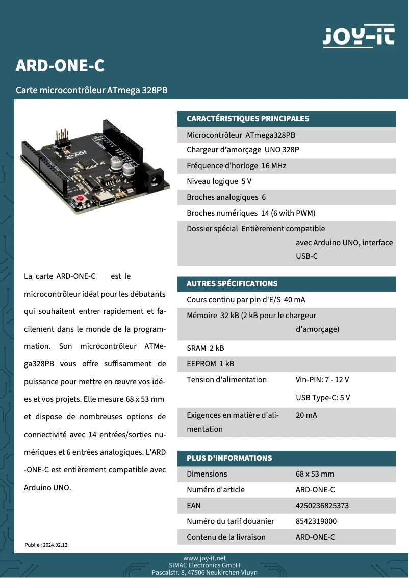 Image de la première page du manuel de l'appareil ARD-One-C