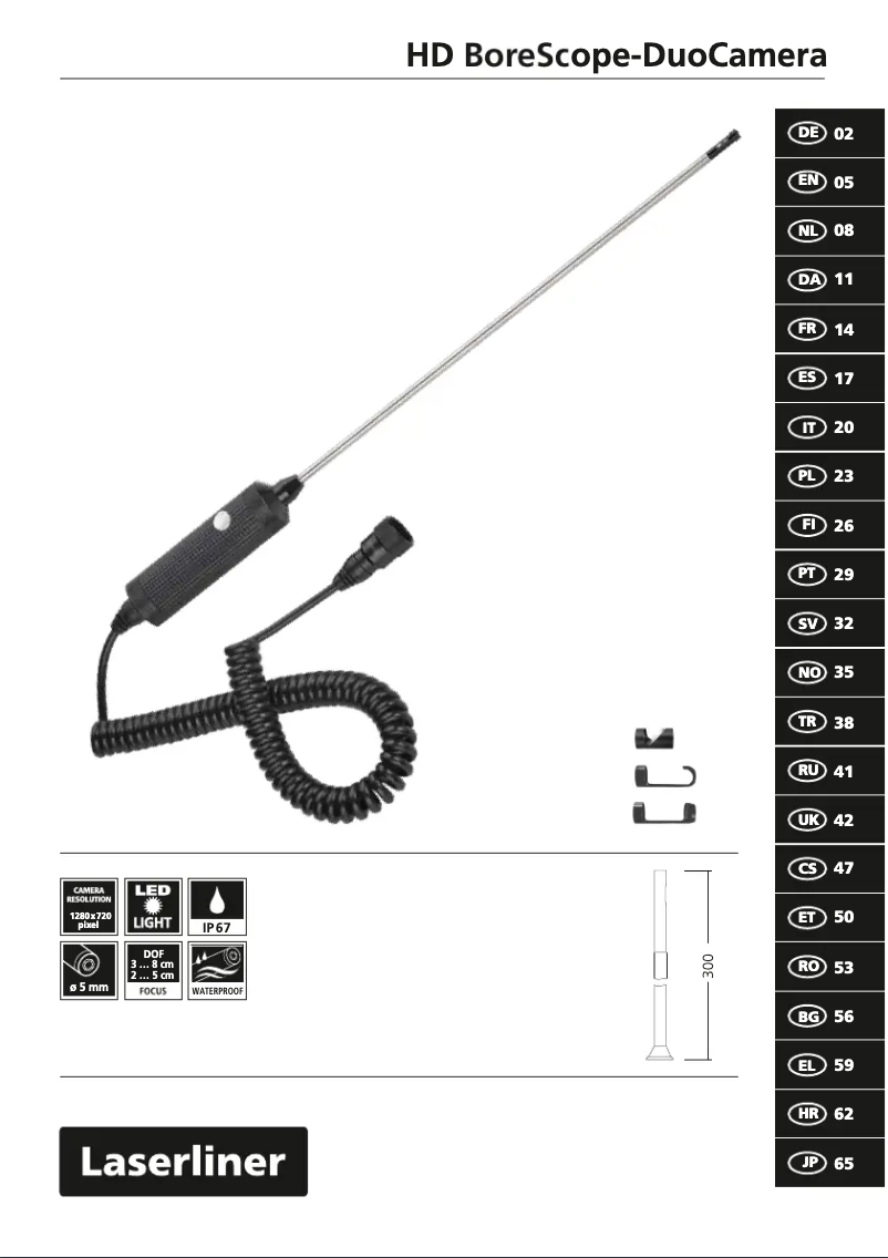 Page 1 of the manual User Manual Laserliner HD BoreScope-DuoCamera