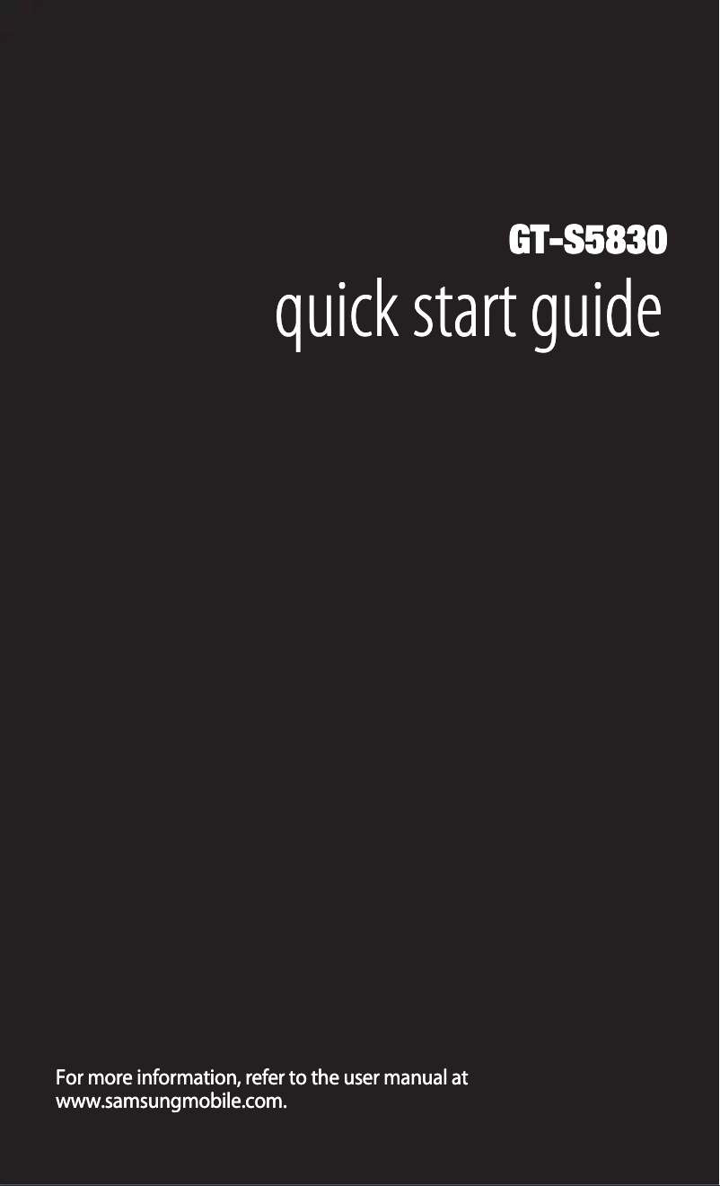 First page image of the manual for GT-S5830