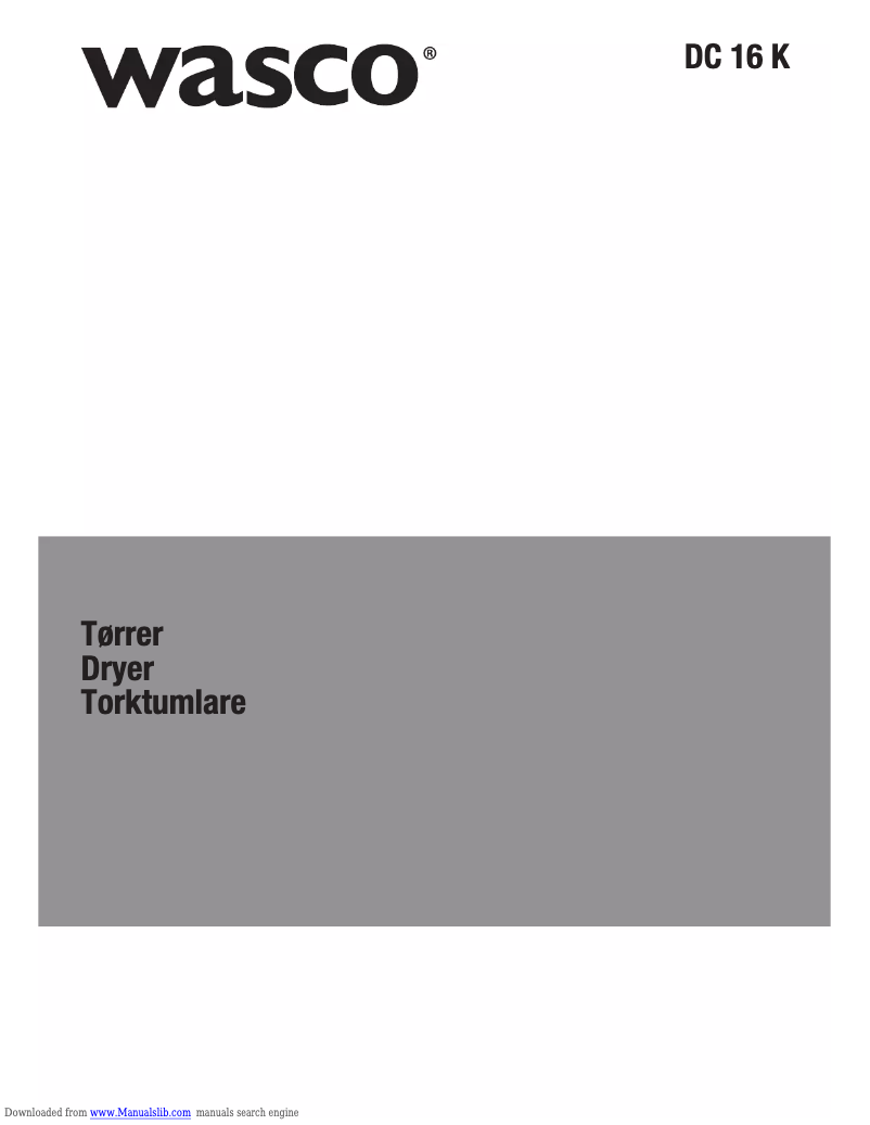 Page 1 of the manual User Manual Wasco DC 16 K