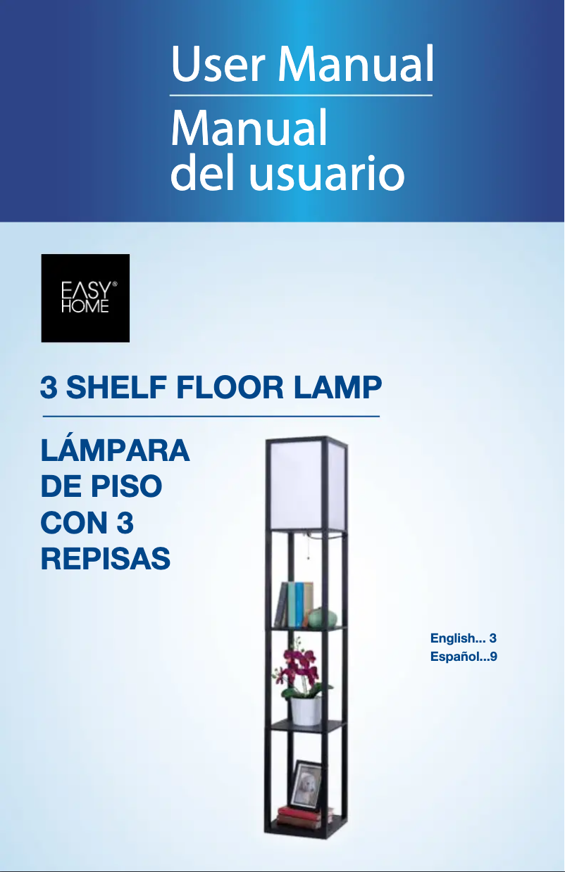 First page image of the manual for 3 Shelf Floor Lamp 51032
