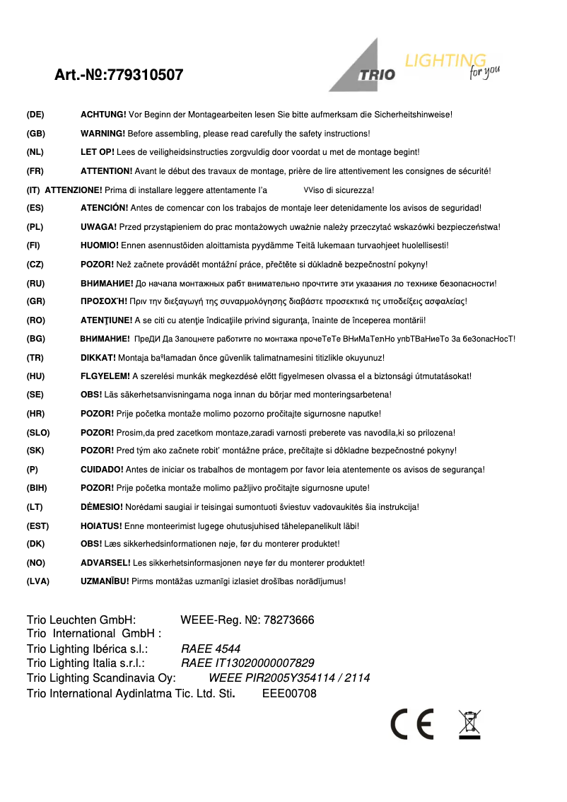 First page image of the manual for Shark 779310507