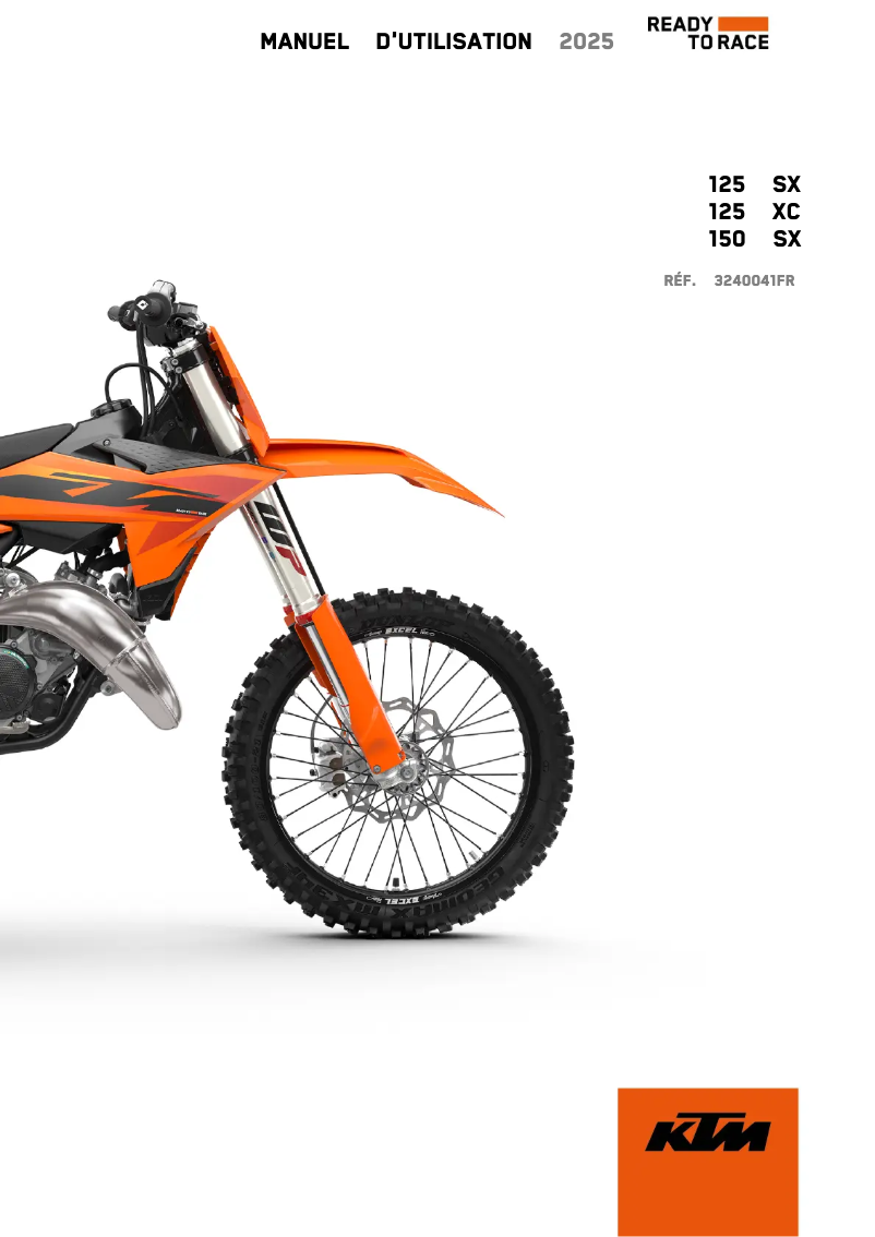 Page 1 of the manual User Manual KTM 125 XC (2025)