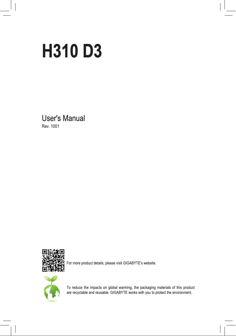 First page image of the manual for H310 D3