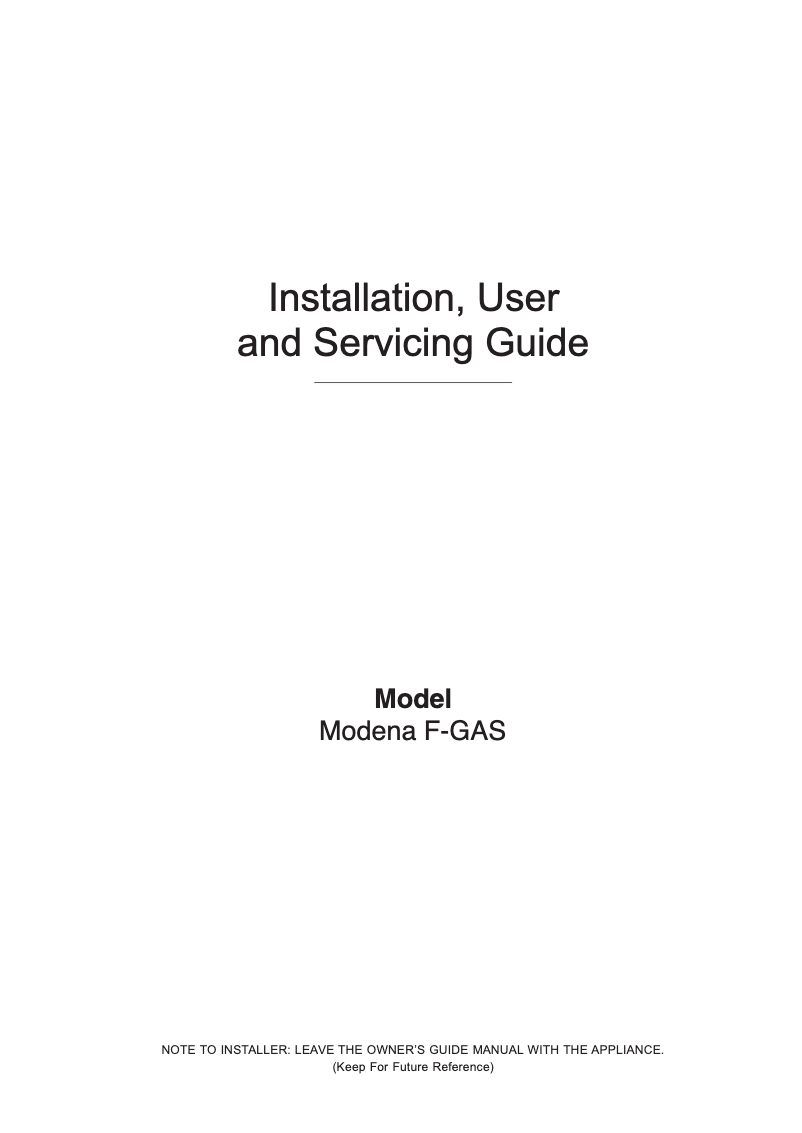 Page 1 of the manual Installation Guide Fratelli VE29650FEMBUR