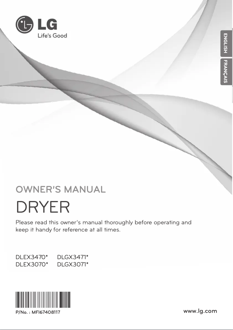 First page image of the manual for DLEX3470V