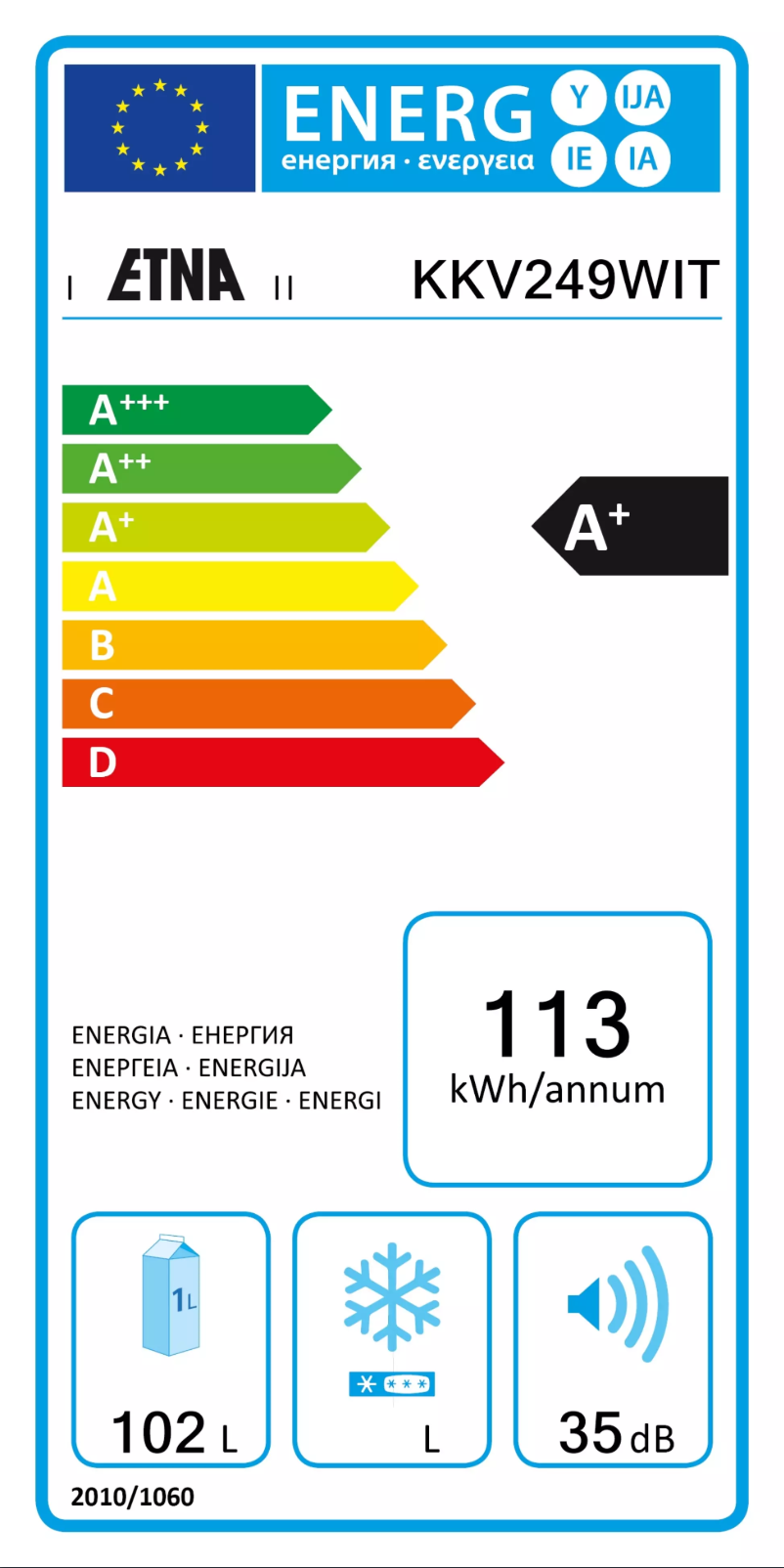 First page image of the manual for KKV249WIT