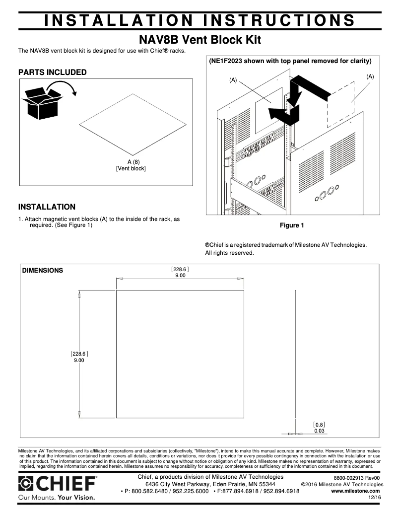 First page image of the manual for NAV8B