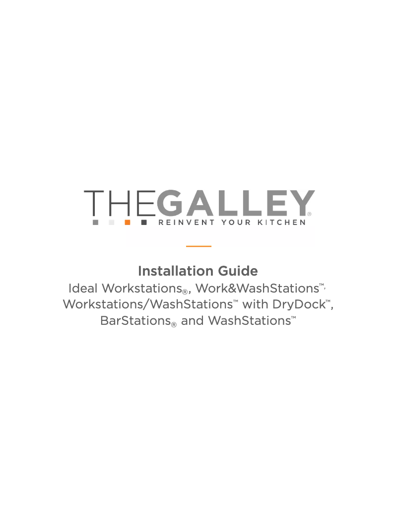 Page 1 of the manual Installation Guide The Galley Ideal Washstation 3S