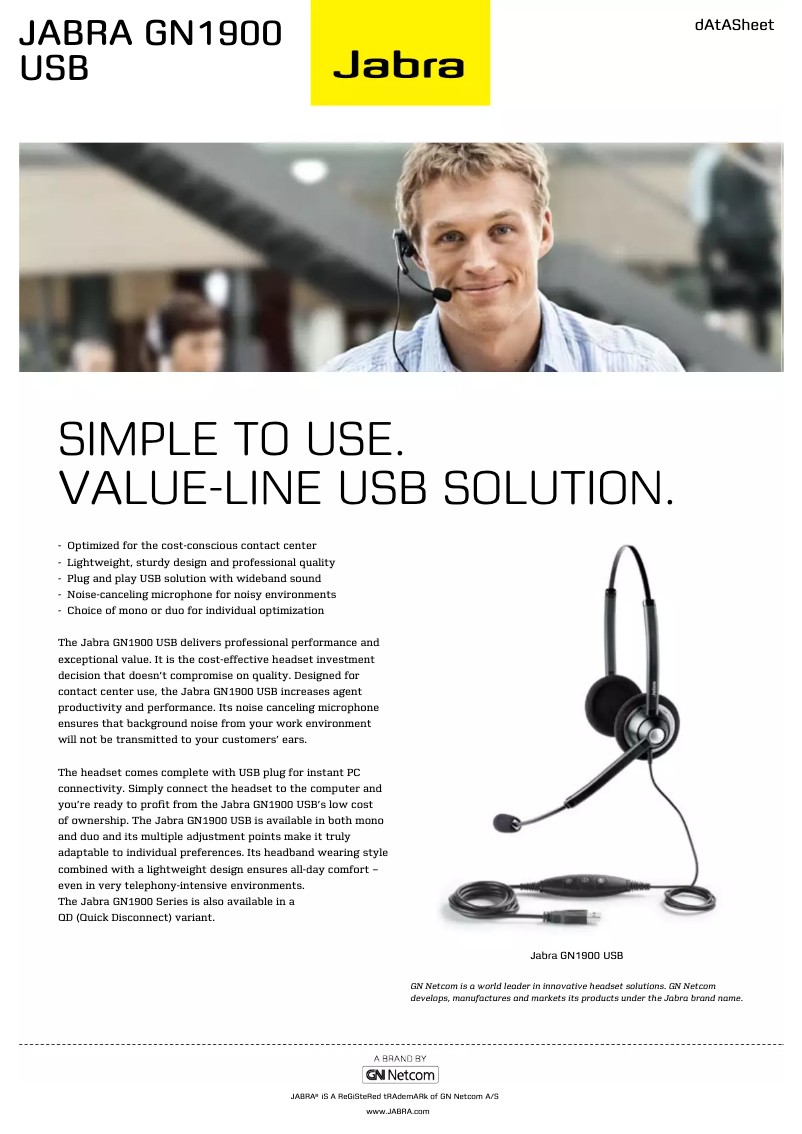 Page 1 of the manual User Manual Jabra GN1900