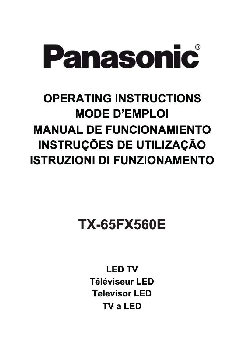 Page 1 of the manual User Manual Panasonic TX-65FX560E