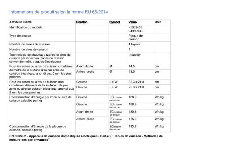 First page image of the manual for KIS62453