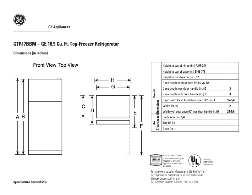 First page image of the manual for GTR17BBMRCC