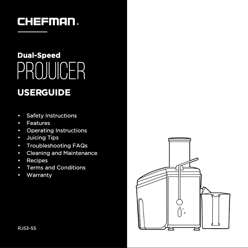 First page image of the manual for Dual-Speed Pro Juicer RJ53-SS