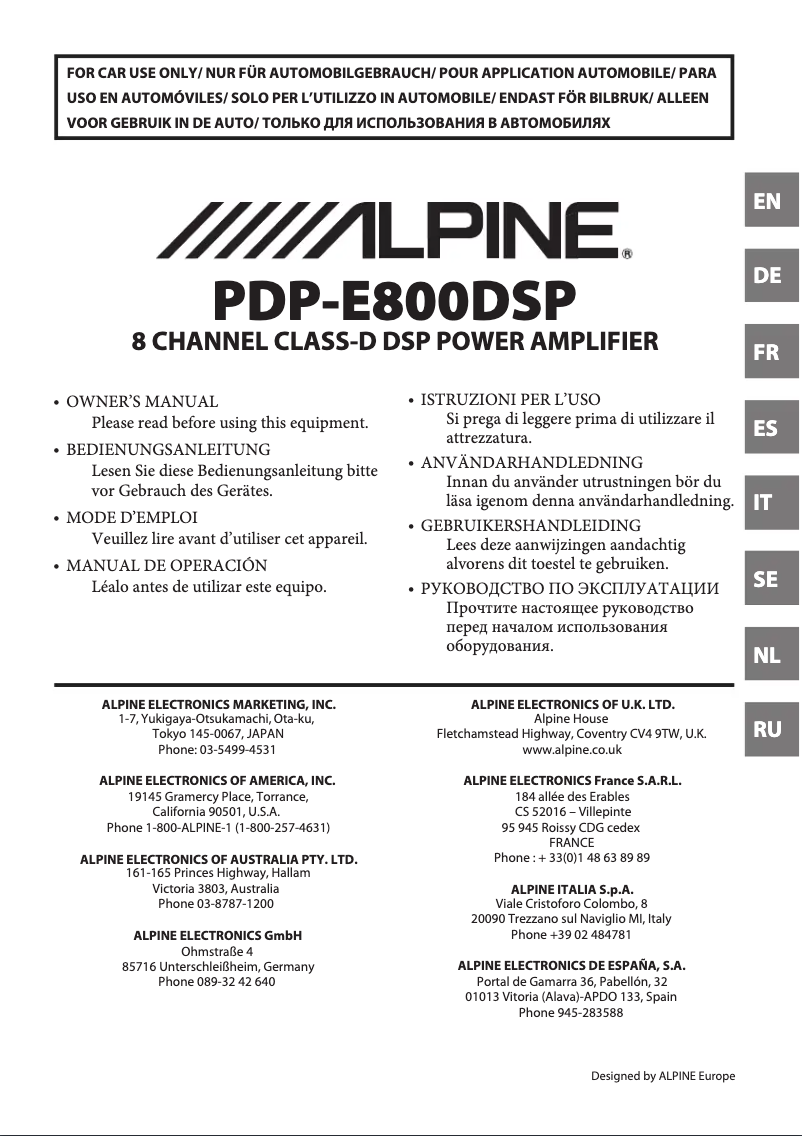 First page image of the manual for PDP-E800DSP