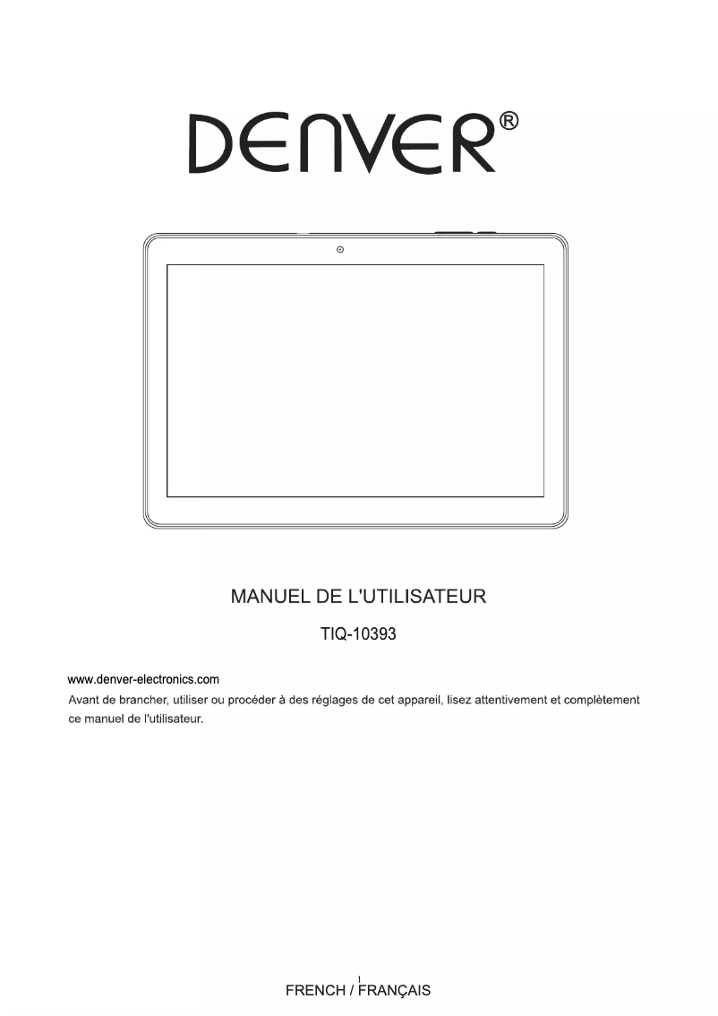 Page 1 of the manual User Manual Denver TIQ-10393