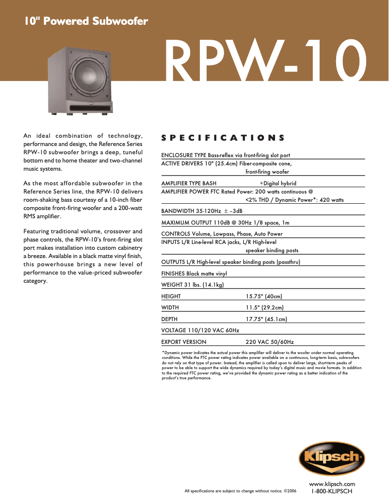 First page image of the manual for RPW-10