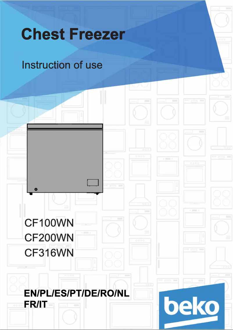 Page 1 of the manual Instruction Manual Beko CF100WN