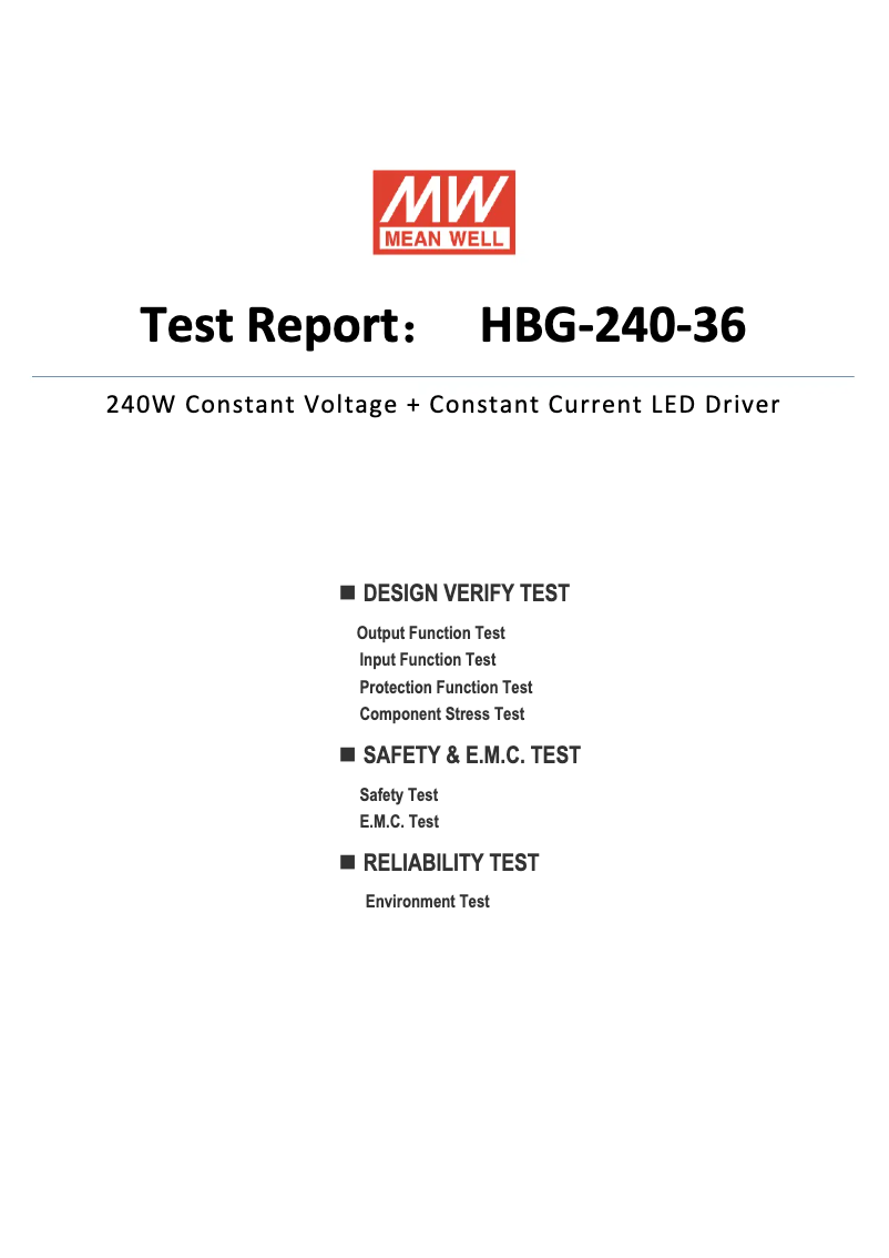 First page image of the manual for HBG-240-36