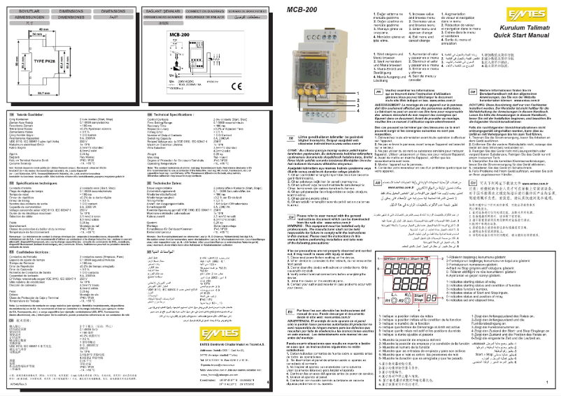 Page 1 of the manual Quick Start Guide ENTES MCB-200