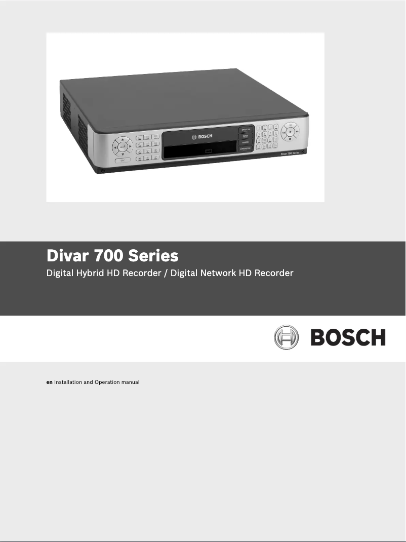 First page image of the manual for Divar 700