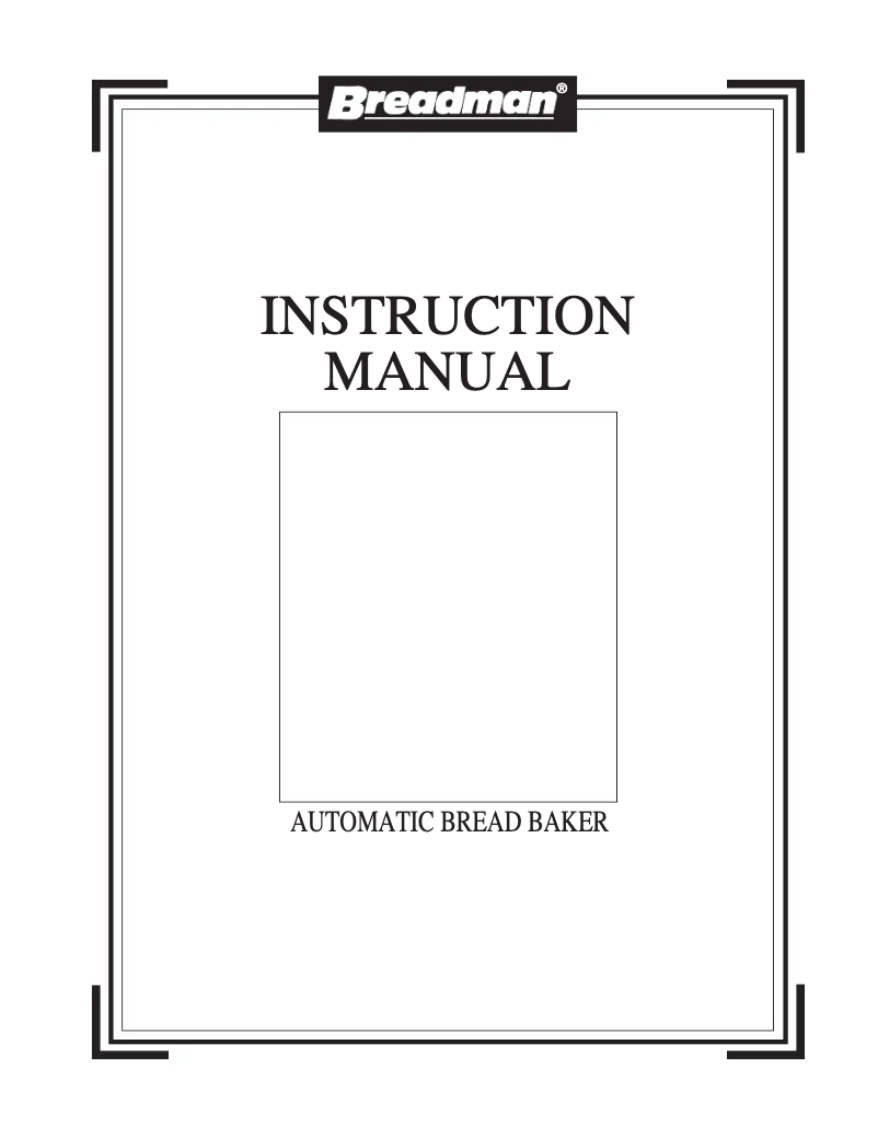 Page 1 of the manual Use and Maintenance Manual Breadman TR444