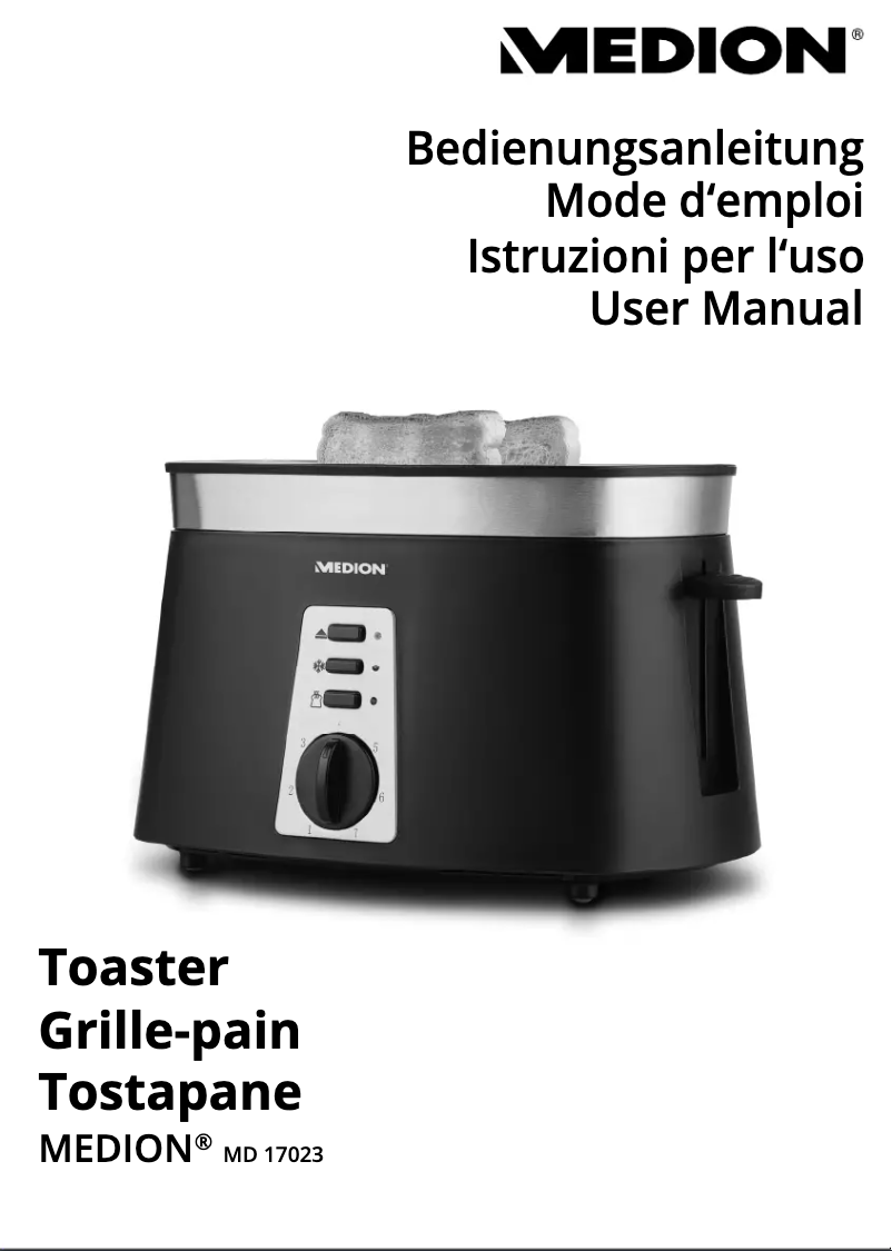 Page 1 of the manual User Manual Medion MD 17023