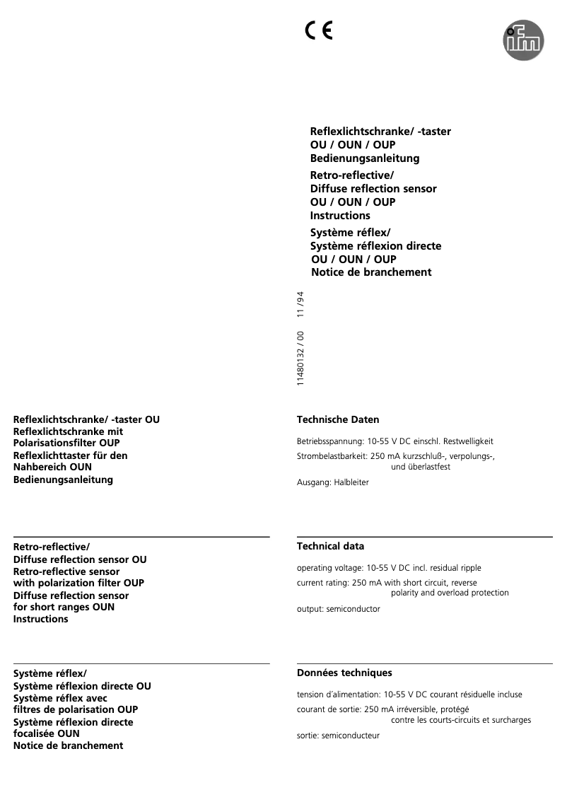 Page 1 of the manual User Manual IFM OU5078