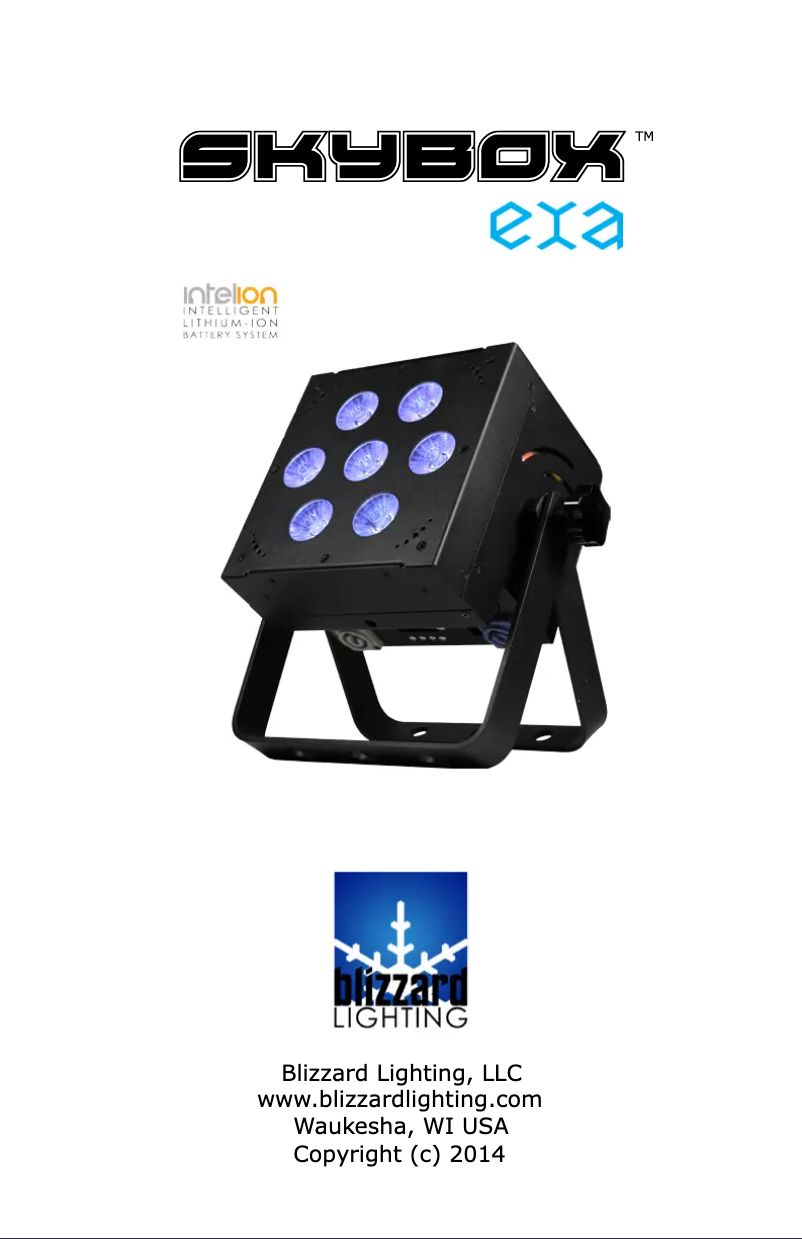 Page 1 of the manual User Manual Blizzard SkyBox EXA