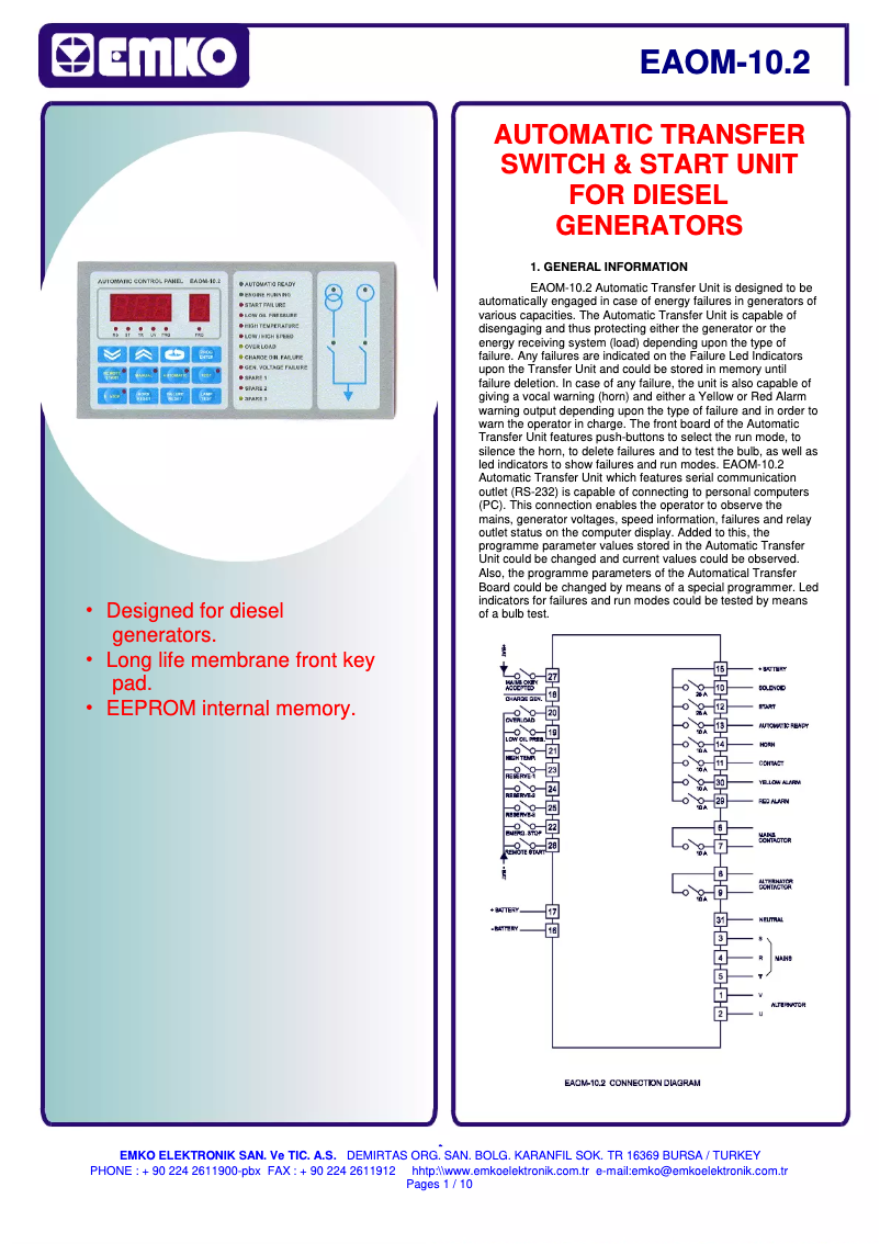 Page 1 of the manual User Manual Emko EAOM-102