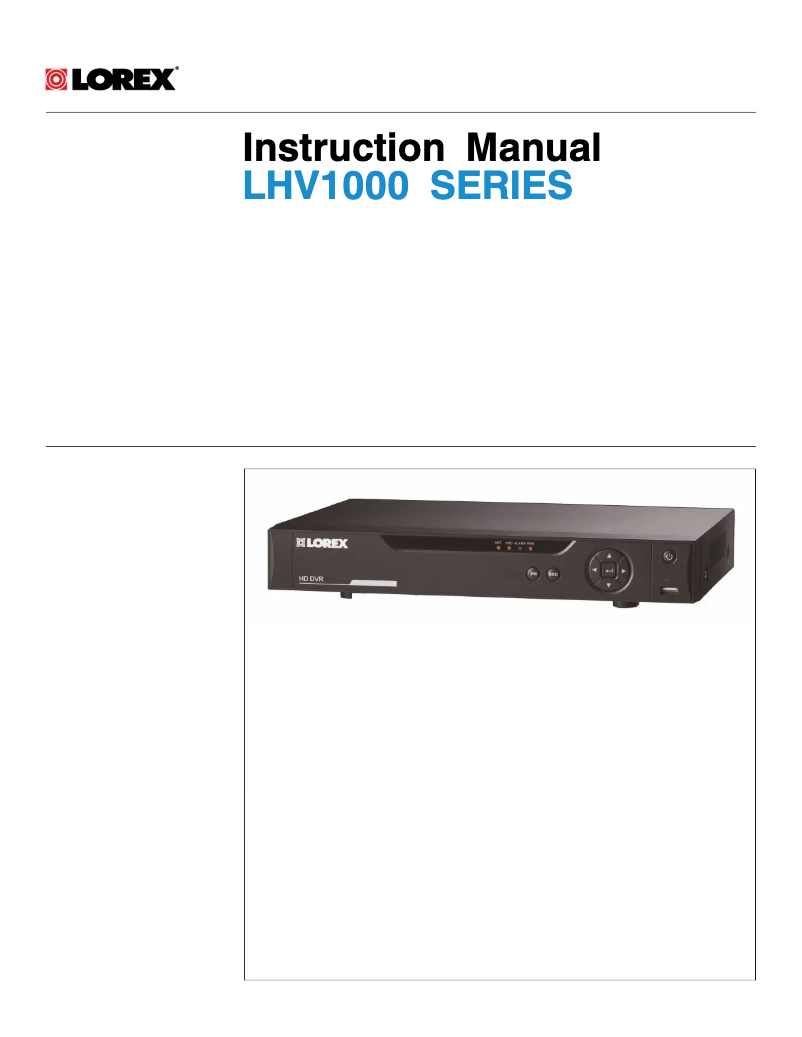 First page image of the manual for LHV10082T